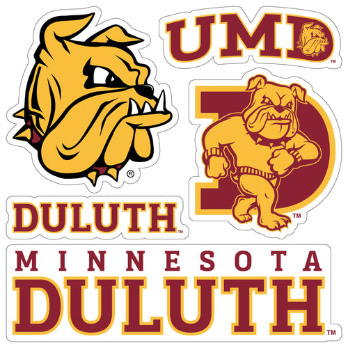 Minnesota Duluth Bulldogs Officially Licensed College Sticker Multipack - School Spirit Decal Set 5-Pack
