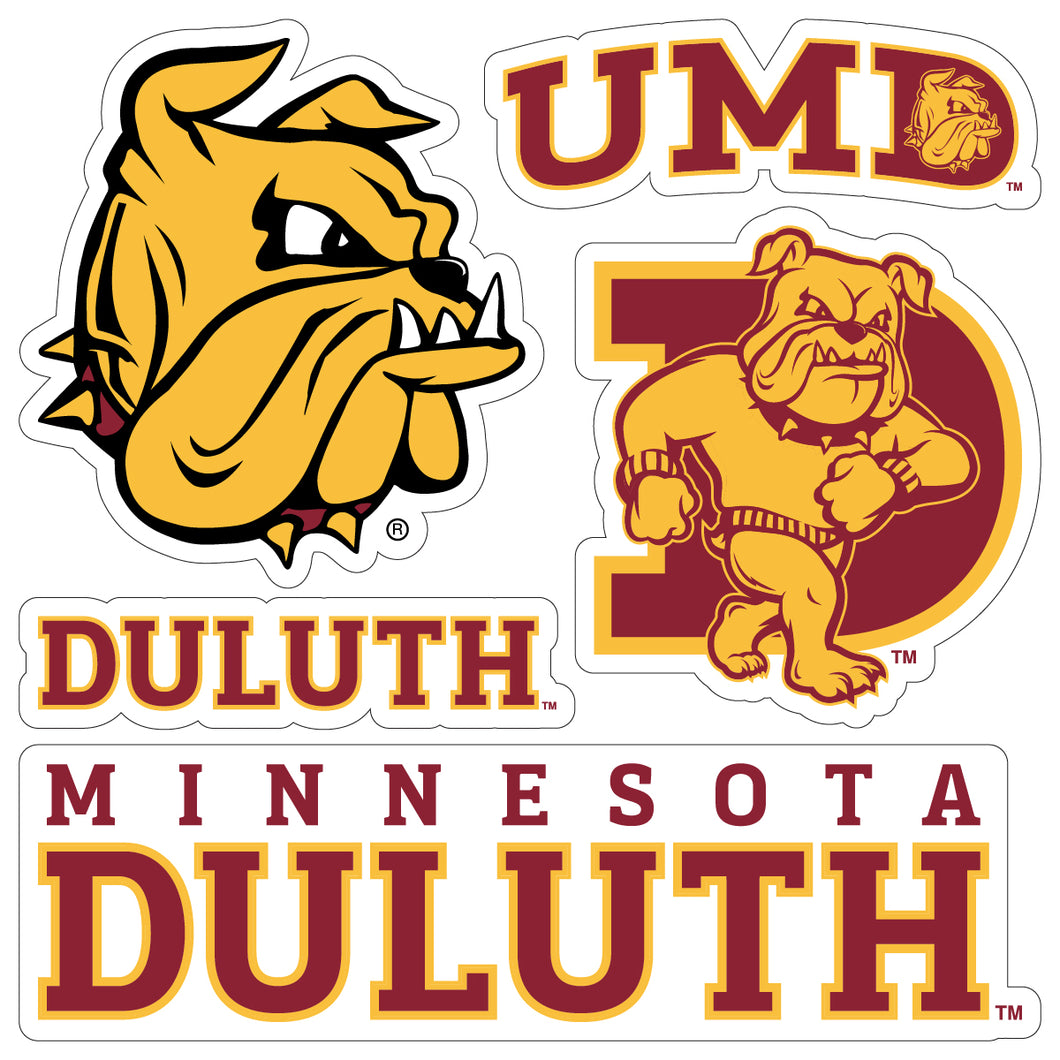 Minnesota Duluth Bulldogs Officially Licensed College Sticker Multipack - School Spirit Decal Set 5-Pack