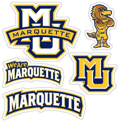 Marquette Golden Eagles Officially Licensed College Sticker Multipack - School Spirit Decal Set 5-Pack