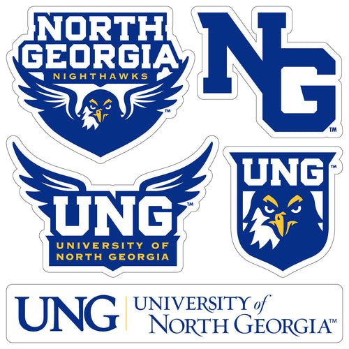 North Georgia Nighthawks Officially Licensed College Sticker Multipack - School Spirit Decal Set 5-Pack