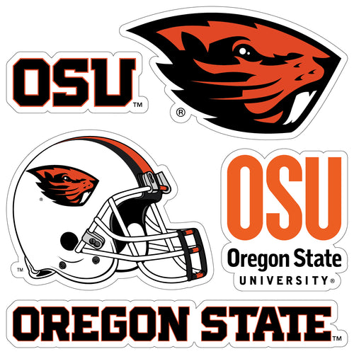 Oregon State Beavers Officially Licensed College Sticker Multipack - School Spirit Decal Set 5-Pack