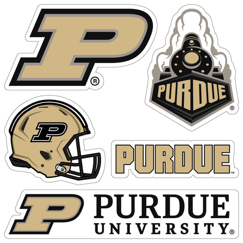 Purdue Boilermakers Officially Licensed College Sticker Multipack - School Spirit Decal Set 5-Pack