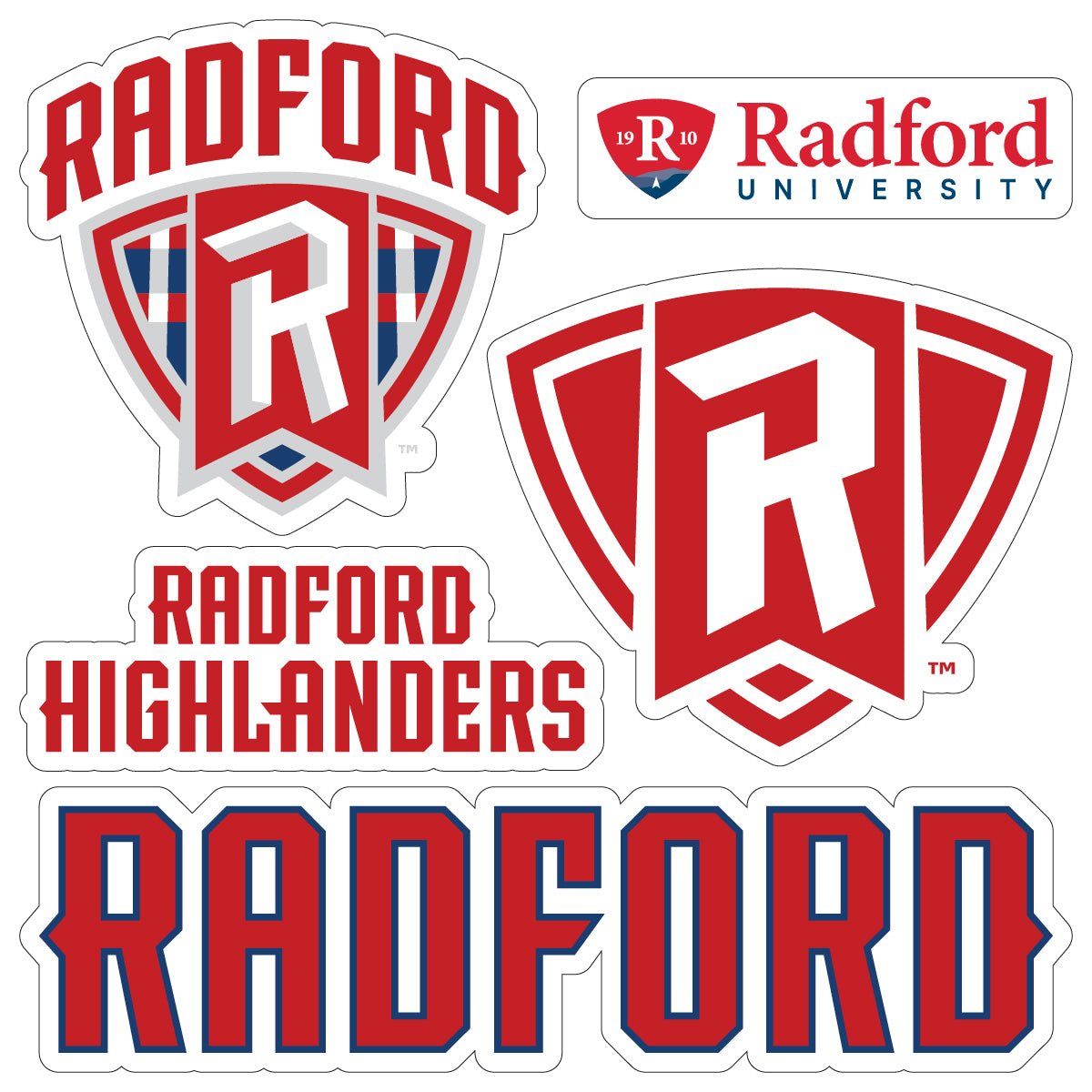 Radford University Highlanders Officially Licensed College Sticker Mul ...