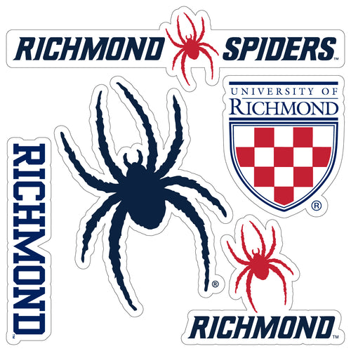 Richmond Spiders Officially Licensed College Sticker Multipack - School Spirit Decal Set 5-Pack