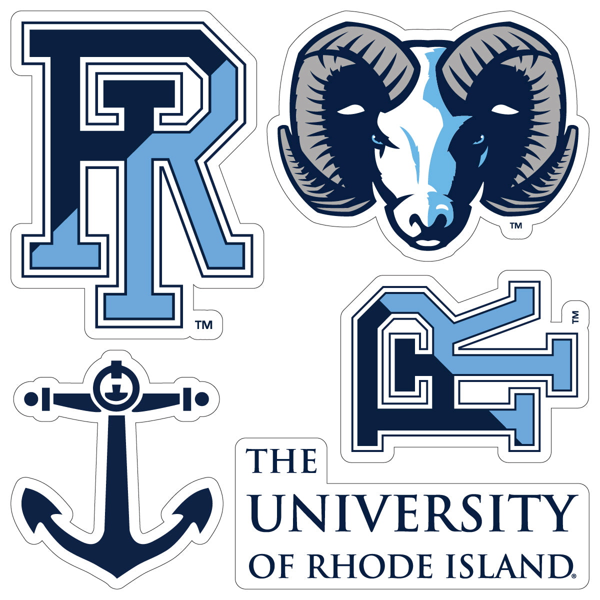Rhode Island University Officially Licensed College Sticker Multipack ...