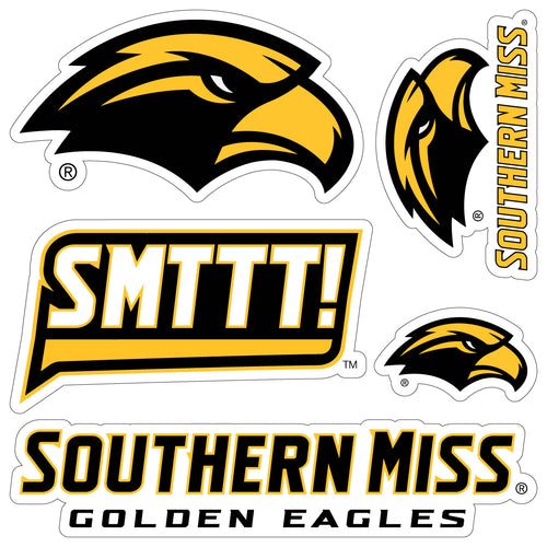 Southern Mississippi Golden Eagles Officially Licensed College Sticker Multipack - School Spirit Decal Set 5-Pack
