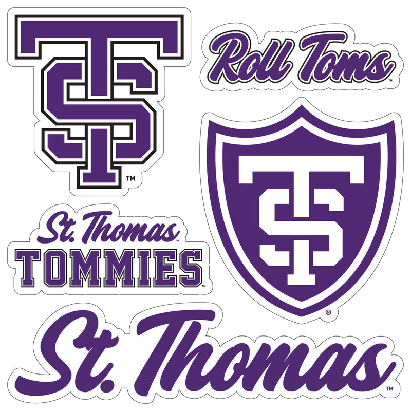 University of St. Thomas Officially Licensed College Sticker Multipack - School Spirit Decal Set 5-Pack