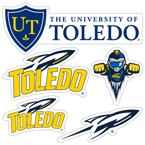 Toledo Rockets Officially Licensed College Sticker Multipack - School Spirit Decal Set 5-Pack