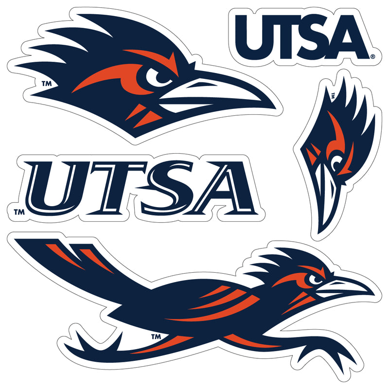 UTSA Roadrunners Officially Licensed College Sticker Multipack - School Spirit Decal Set 5-Pack