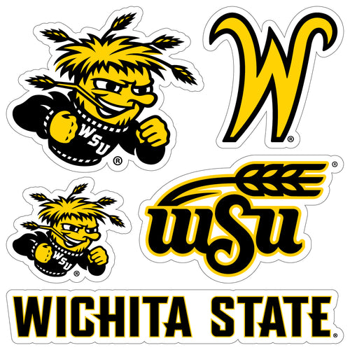 Wichita State Shockers Officially Licensed College Sticker Multipack - School Spirit Decal Set 5-Pack