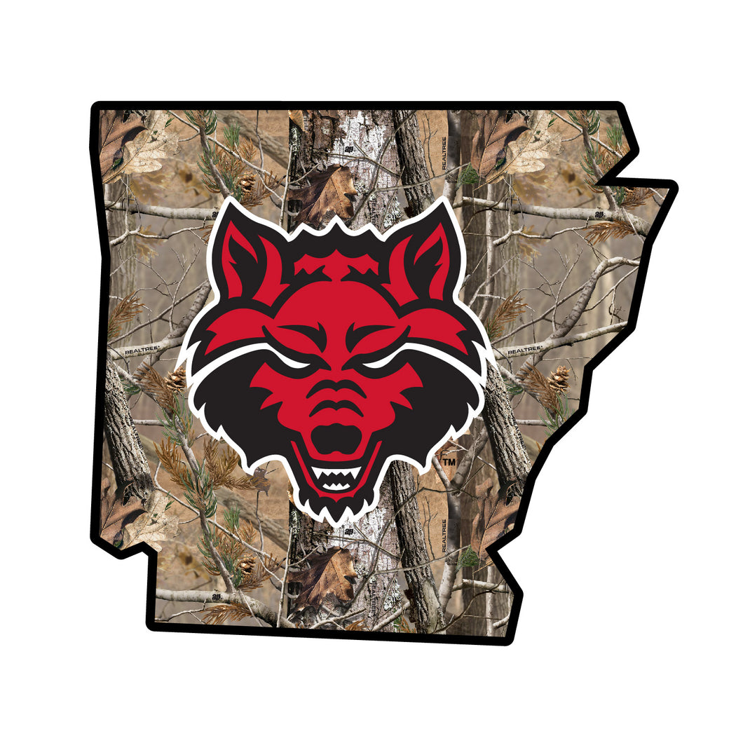 Arkansas State Realtree Camouflage Vinyl Sticker/Magnet - Officially Licensed