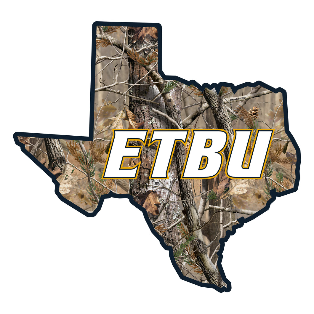 East Texas Baptist University Realtree Camouflage Vinyl Sticker/Magnet - Officially Licensed