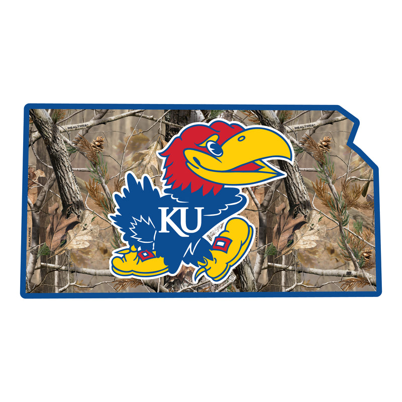 Kansas Jayhawks Realtree Camouflage Vinyl Sticker/Magnet - Officially Licensed