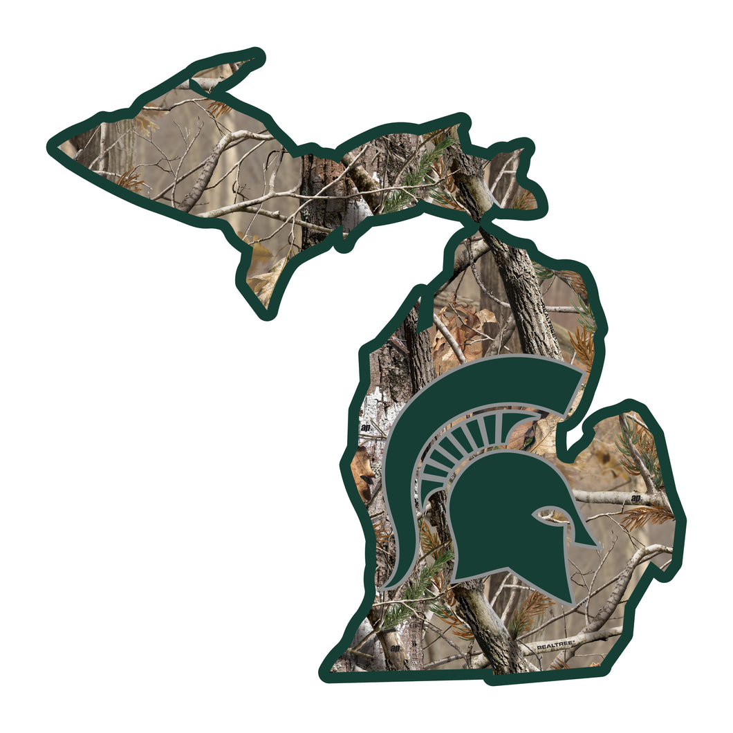 Michigan State Spartans Realtree Camouflage Vinyl Sticker/Magnet - Officially Licensed