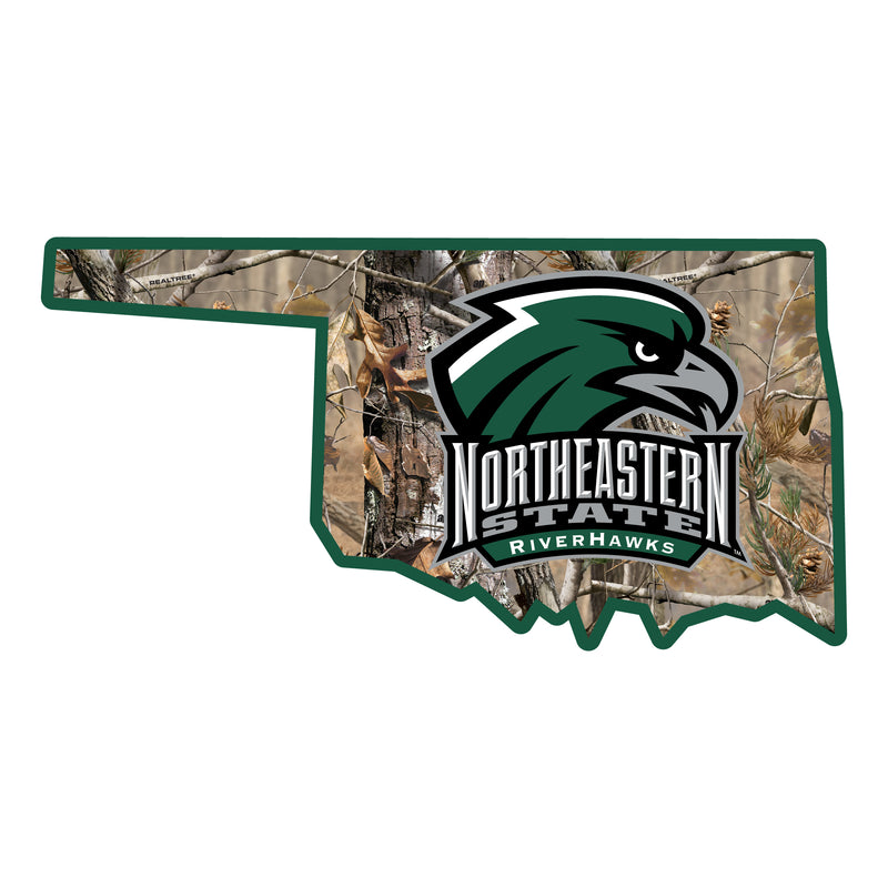 Northeastern State University Riverhawks Realtree Camouflage Vinyl Sticker/Magnet - Officially Licensed