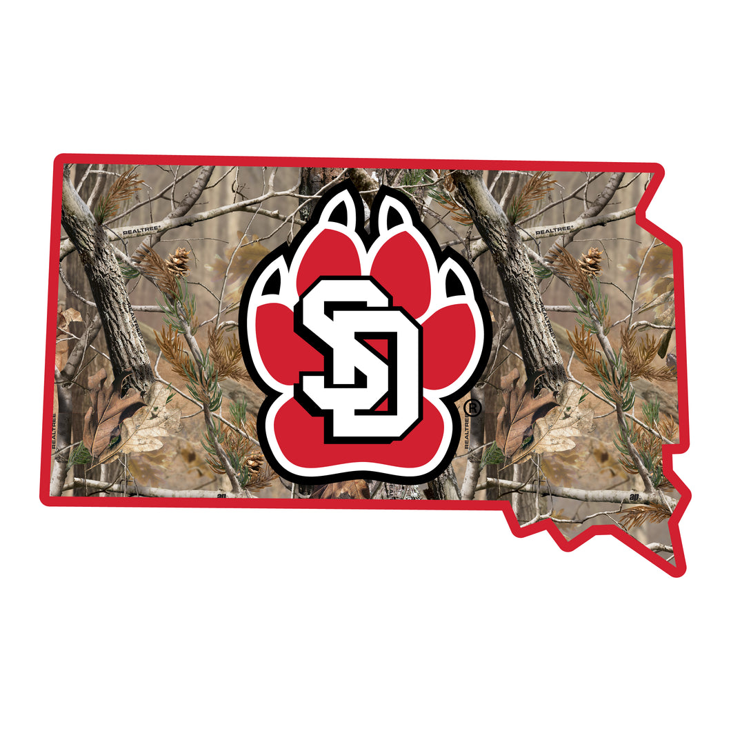 South Dakota Coyotes Realtree Camouflage Vinyl Sticker/Magnet - Officially Licensed