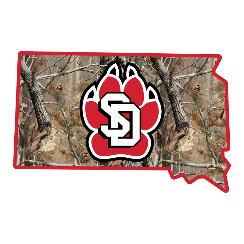 South Dakota Coyotes Realtree Camouflage Vinyl Sticker/Magnet - Officially Licensed