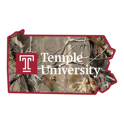 Temple University Realtree Camouflage Vinyl Sticker/Magnet - Officially Licensed