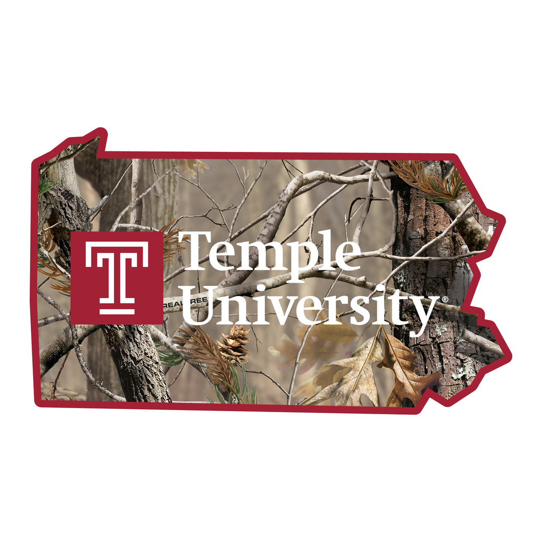 Temple University Realtree Camouflage Vinyl Sticker/Magnet - Officially Licensed
