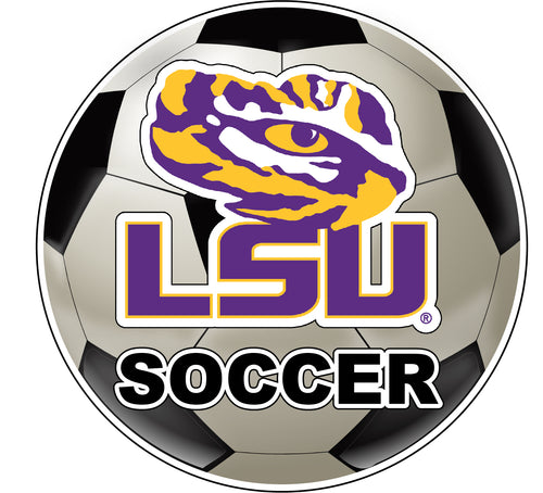 LSU Tigers 4-Inch Soccer Vinyl Decal Officially Licensed Collegiate Product 