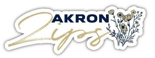 Akron Zips Script Floral Sticker/Magnet - Officially Licensed School Pride Decor 
