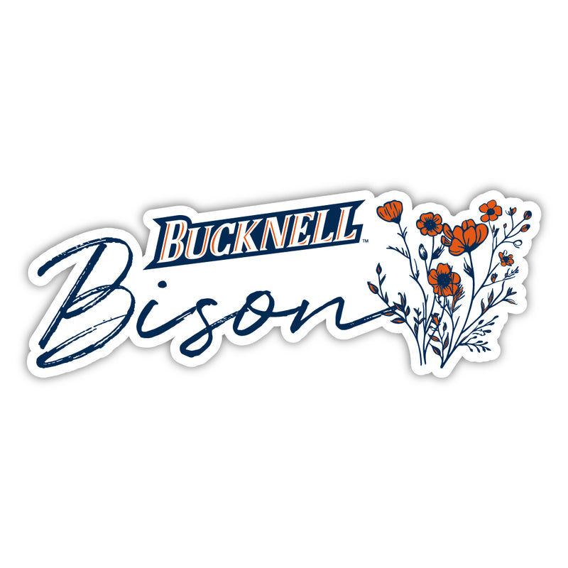 Bucknell University Bison Script Floral Sticker/Magnet - School Decor