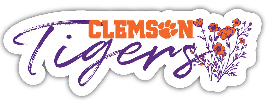 Clemson Tigers Script Floral Sticker/Magnet - Officially Licensed School Pride Decor 