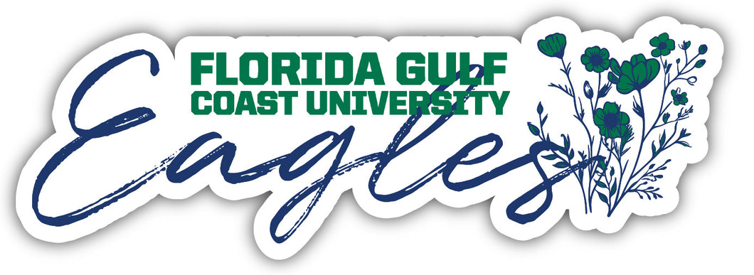 Florida Gulf Coast Eagles Script Floral Sticker/Magnet - Officially Licensed School Pride Decor 