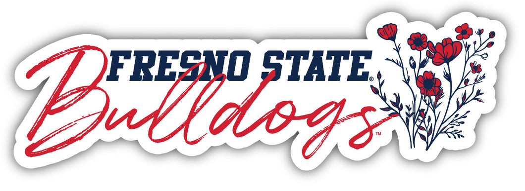 Fresno State Bulldogs Script Floral Sticker/Magnet - Officially Licensed School Pride Decor 