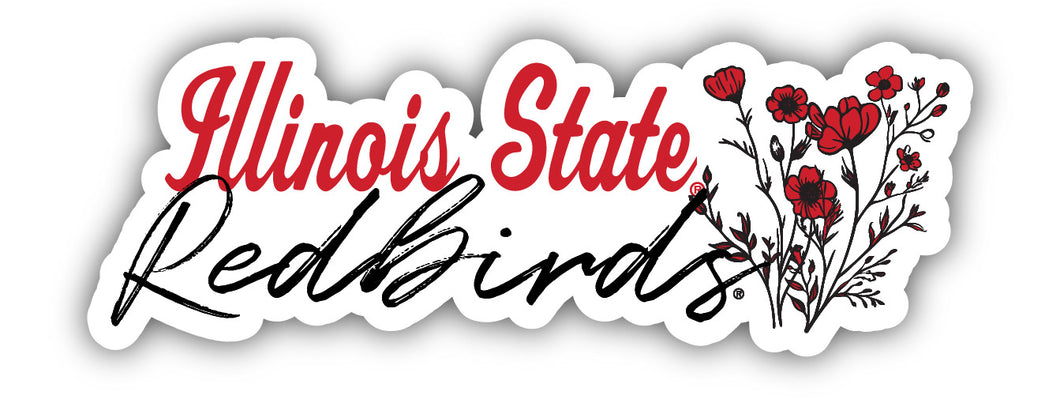 Illinois State Redbirds Script Floral Sticker/Magnet - Officially Licensed School Pride Decor 