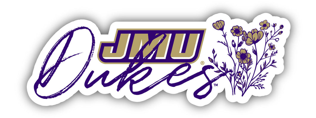 James Madison Dukes Script Floral Sticker/Magnet - Officially Licensed School Pride Decor 