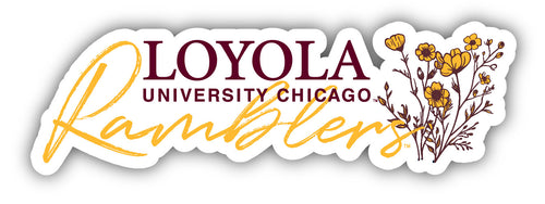 Loyola University Ramblers Script Floral Sticker/Magnet - Officially Licensed School Pride Decor 