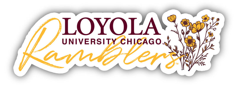 Loyola University Ramblers Script Floral Sticker/Magnet - Officially Licensed School Pride Decor 