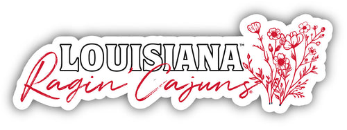 Louisiana at Lafayette Ragin' Cajuns Script Floral Sticker/Magnet - Officially Licensed School Pride Decor 