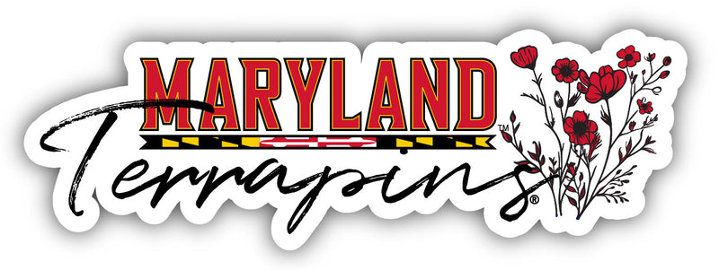 Maryland Terrapins Script Floral Sticker/Magnet - Officially Licensed School Pride Decor 