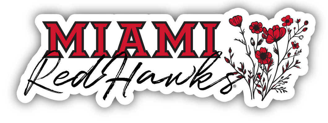 Miami University of Ohio Script Floral Sticker/Magnet - Officially Licensed School Pride Decor 