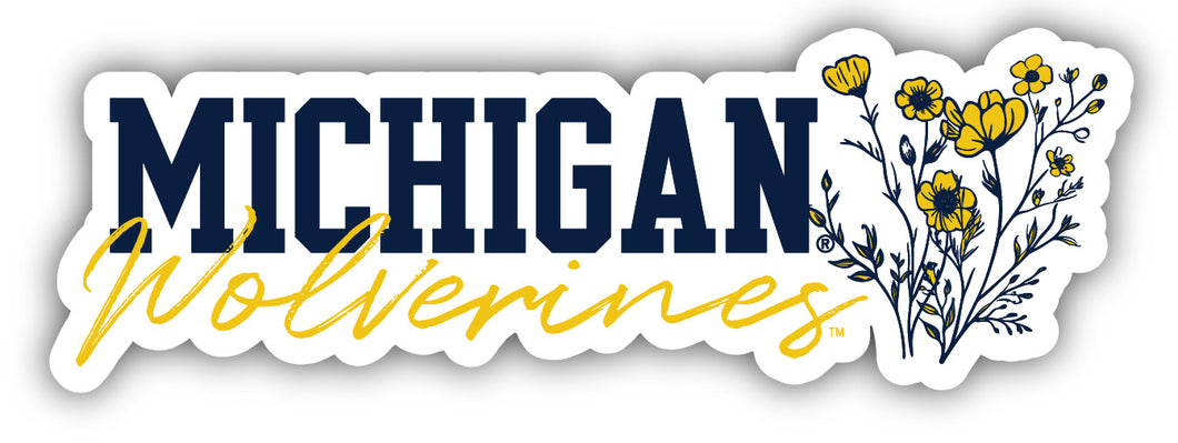 Michigan Wolverines Script Floral Sticker/Magnet - Officially Licensed School Pride Decor 