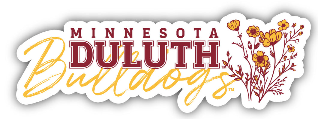 Minnesota Duluth Bulldogs Script Floral Sticker/Magnet - Officially Licensed School Pride Decor 