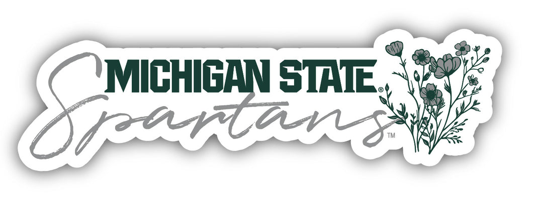 Michigan State Spartans Script Floral Sticker/Magnet - Officially Licensed School Pride Decor 