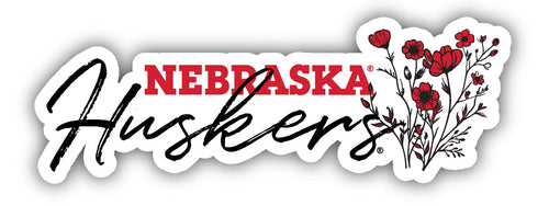 Nebraska Cornhuskers Script Floral Sticker/Magnet - Officially Licensed School Pride Decor 