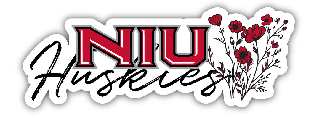 Northern Illinois Huskies Script Floral Sticker/Magnet - Officially Licensed School Pride Decor 