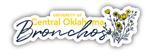 University of Central Oklahoma Bronchos Script Floral Sticker/Magnet - Officially Licensed School Pride Decor 