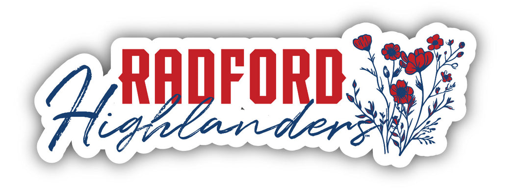 Radford University Highlanders Script Floral Sticker/Magnet - Officially Licensed School Pride Decor 