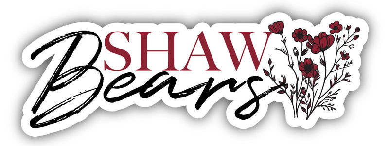 Shaw University Bears Script Floral Sticker/Magnet - Officially Licensed School Pride Decor 