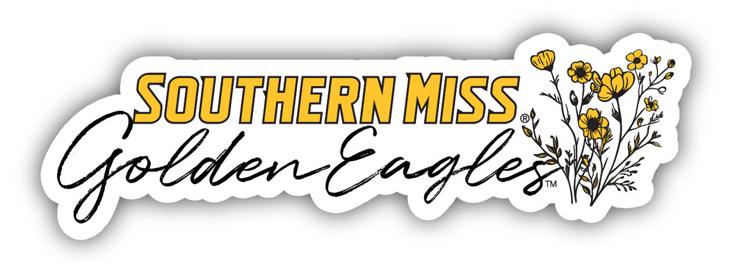 Southern Mississippi Golden Eagles Script Floral Sticker/Magnet - Officially Licensed School Pride Decor 