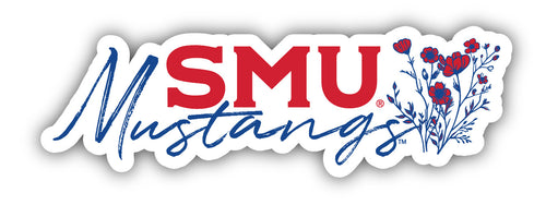 Southern Methodist University Script Floral Sticker/Magnet - Officially Licensed School Pride Decor 