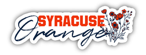Syracuse Orange Script Floral Sticker/Magnet - Officially Licensed School Pride Decor 