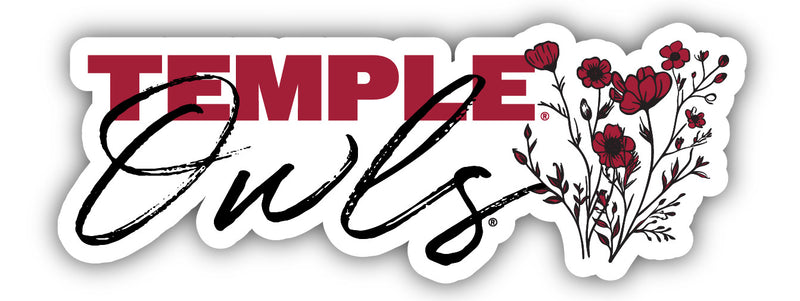 Temple University Script Floral Sticker/Magnet - Officially Licensed School Pride Decor 
