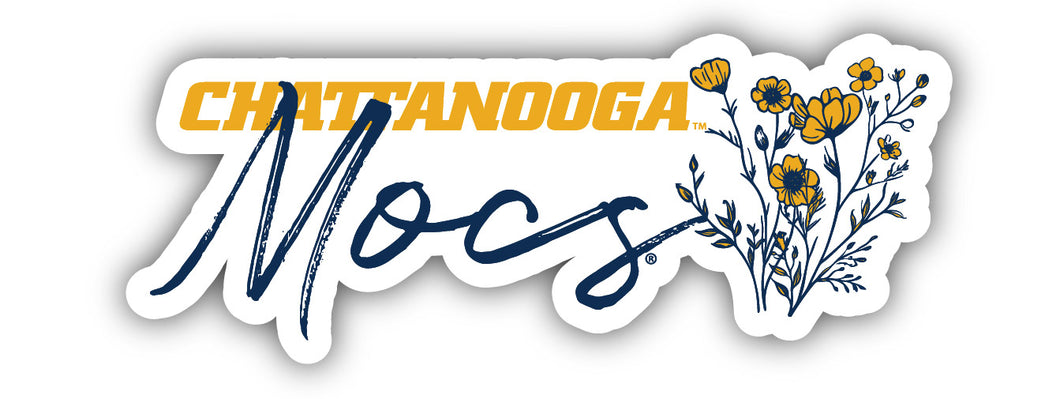 University of Tennessee at Chattanooga Script Floral Sticker/Magnet - Officially Licensed School Pride Decor 