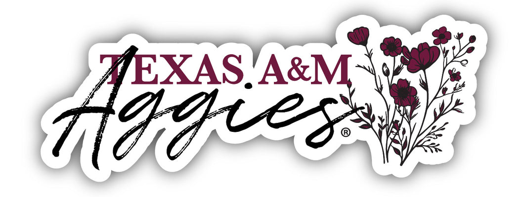 Texas A&M Aggies Script Floral Sticker/Magnet - Officially Licensed School Pride Decor 